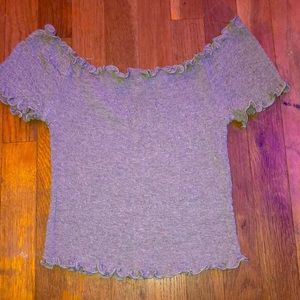 Gray off the shoulder stretchy top